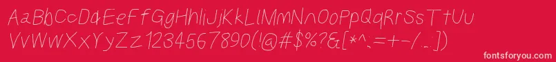 Kabinasebdobl Font – Pink Fonts on Red Background