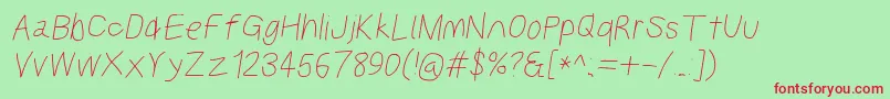 Kabinasebdobl Font – Red Fonts on Green Background