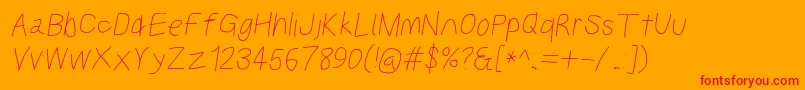 Kabinasebdobl Font – Red Fonts on Orange Background