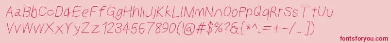 Kabinasebdobl Font – Red Fonts on Pink Background