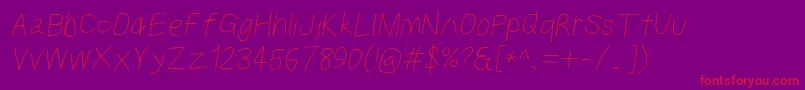 Kabinasebdobl Font – Red Fonts on Purple Background