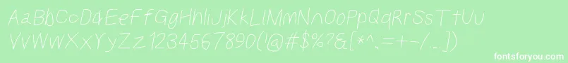 Kabinasebdobl Font – White Fonts on Green Background