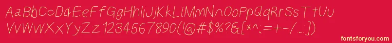 Kabinasebdobl Font – Yellow Fonts on Red Background