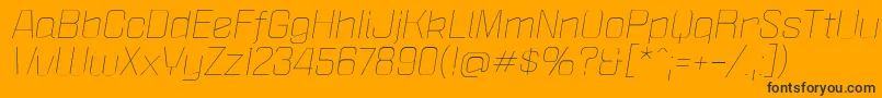 PoliticaXtLightItalic-fontti – mustat fontit oranssilla taustalla