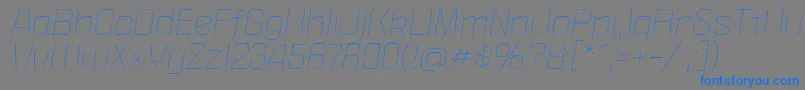 フォントPoliticaXtLightItalic – 灰色の背景に青い文字