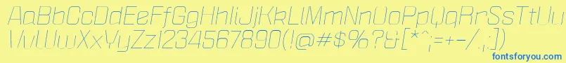 PoliticaXtLightItalic Font – Blue Fonts on Yellow Background