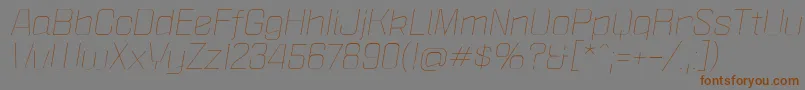 PoliticaXtLightItalic Font – Brown Fonts on Gray Background