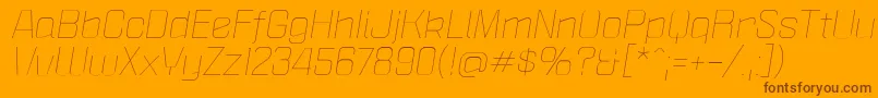 フォントPoliticaXtLightItalic – オレンジの背景に茶色のフォント