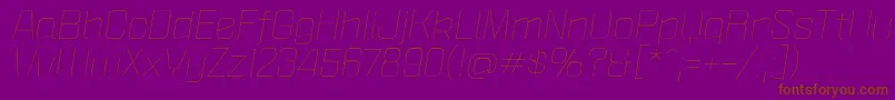 Czcionka PoliticaXtLightItalic – brązowe czcionki na fioletowym tle