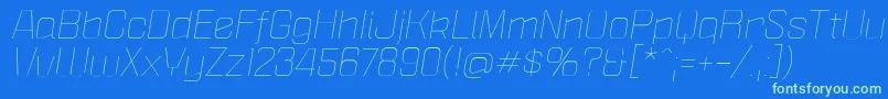 PoliticaXtLightItalic Font – Green Fonts on Blue Background