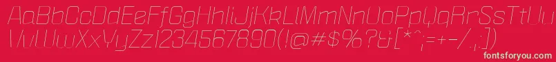 PoliticaXtLightItalic Font – Green Fonts on Red Background