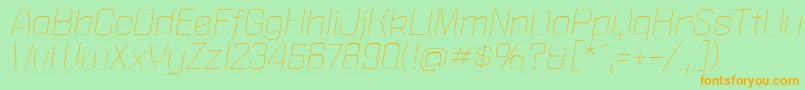Шрифт PoliticaXtLightItalic – оранжевые шрифты на зелёном фоне
