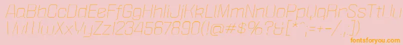 PoliticaXtLightItalic-Schriftart – Orangefarbene Schriften auf rosa Hintergrund
