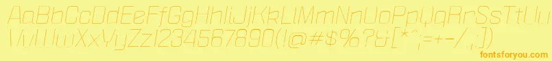 PoliticaXtLightItalic-Schriftart – Orangefarbene Schriften auf gelbem Hintergrund