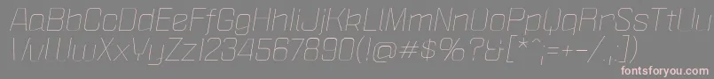 PoliticaXtLightItalic-fontti – vaaleanpunaiset fontit harmaalla taustalla