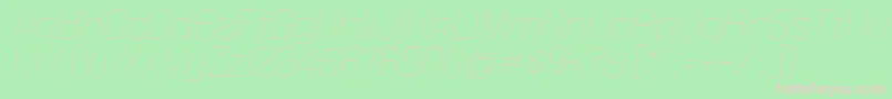 PoliticaXtLightItalic-fontti – vaaleanpunaiset fontit vihreällä taustalla