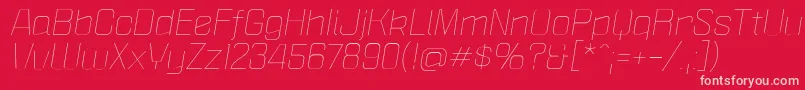 PoliticaXtLightItalic-Schriftart – Rosa Schriften auf rotem Hintergrund