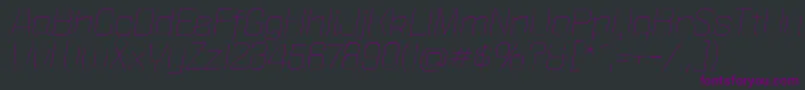 PoliticaXtLightItalic-fontti – violetit fontit mustalla taustalla