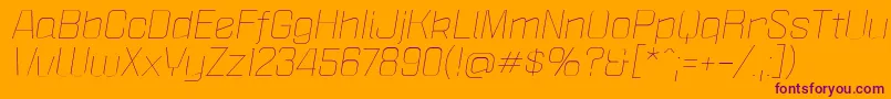 PoliticaXtLightItalic Font – Purple Fonts on Orange Background