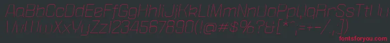 PoliticaXtLightItalic Font – Red Fonts on Black Background