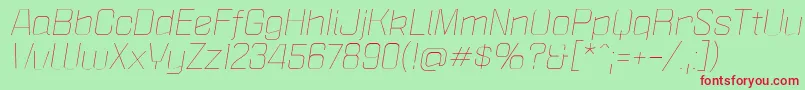 フォントPoliticaXtLightItalic – 赤い文字の緑の背景