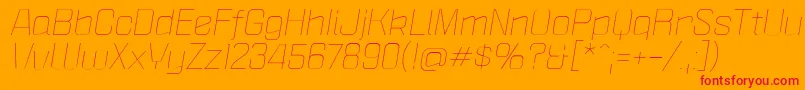 PoliticaXtLightItalic Font – Red Fonts on Orange Background