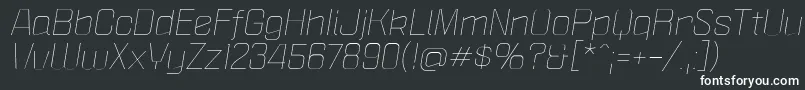 フォントPoliticaXtLightItalic – 黒い背景に白い文字