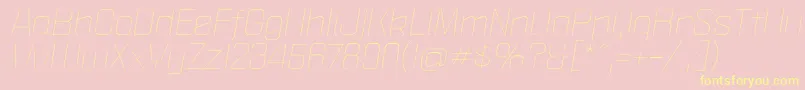 フォントPoliticaXtLightItalic – 黄色のフォント、ピンクの背景