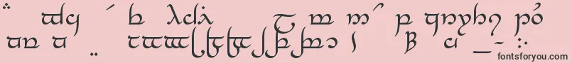 フォントTengwarElesilRegular – ピンクの背景に黒い文字