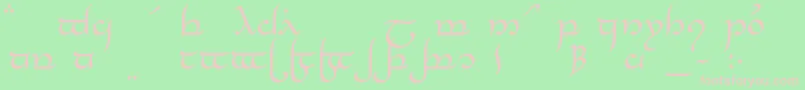 TengwarElesilRegular Font – Pink Fonts on Green Background