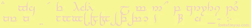 TengwarElesilRegular Font – Pink Fonts on Yellow Background