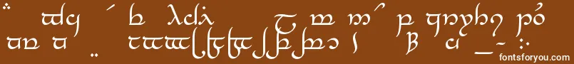 フォントTengwarElesilRegular – 茶色の背景に白い文字