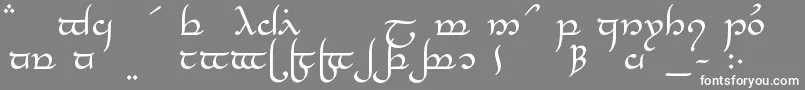 フォントTengwarElesilRegular – 灰色の背景に白い文字