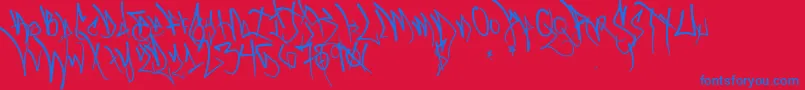 Blackbookone Font – Blue Fonts on Red Background