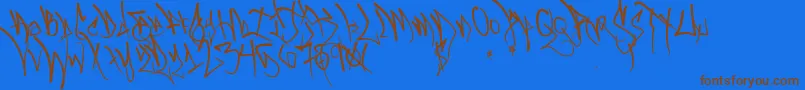 Blackbookone Font – Brown Fonts on Blue Background