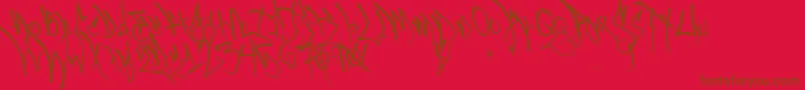 Blackbookone-Schriftart – Braune Schriften auf rotem Hintergrund