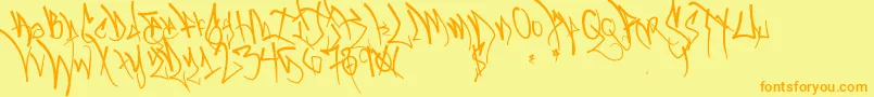 Blackbookone Font – Orange Fonts on Yellow Background