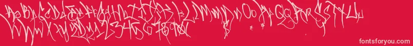 Blackbookone Font – Pink Fonts on Red Background
