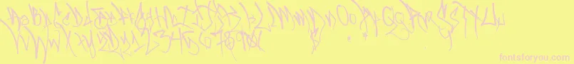 Blackbookone Font – Pink Fonts on Yellow Background