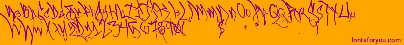 Blackbookone Font – Purple Fonts on Orange Background