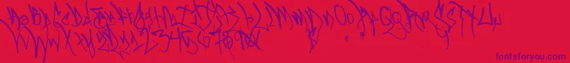 Blackbookone Font – Purple Fonts on Red Background