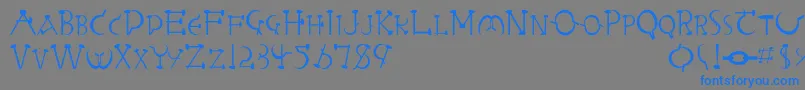 Fonte LetterbedNormal – fontes azuis em um fundo cinza