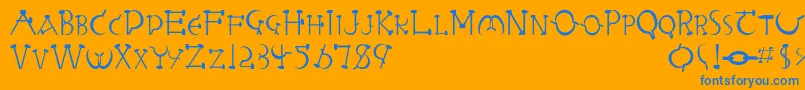 LetterbedNormal Font – Blue Fonts on Orange Background