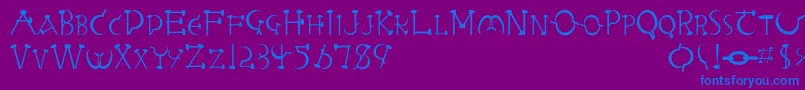 LetterbedNormal Font – Blue Fonts on Purple Background