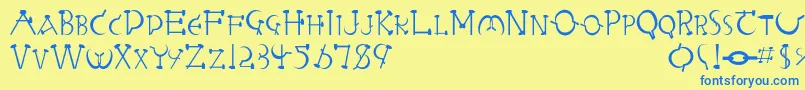 LetterbedNormal Font – Blue Fonts on Yellow Background