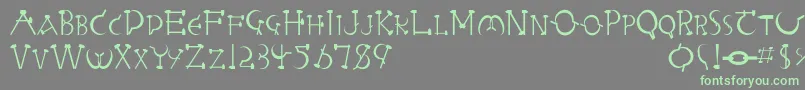 LetterbedNormal Font – Green Fonts on Gray Background