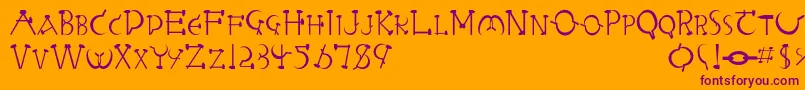 LetterbedNormal Font – Purple Fonts on Orange Background