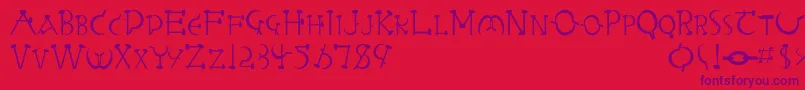 LetterbedNormal Font – Purple Fonts on Red Background