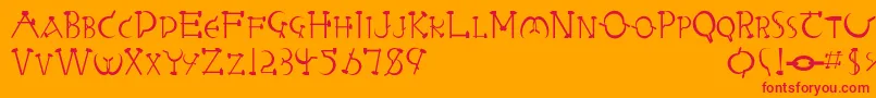 LetterbedNormal Font – Red Fonts on Orange Background