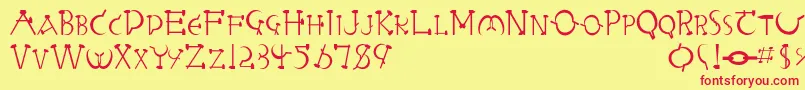 LetterbedNormal Font – Red Fonts on Yellow Background